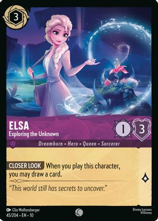 Elsa - Exploring the Unknown (45/204) [Whispers in the Well] Cold Foil Lorcana Single Disney