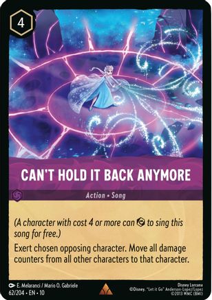 Can't Hold It Back Anymore (62/204) [Whispers in the Well] Cold Foil Lorcana Single Disney