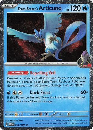 Team Rocket's Articuno - 051/182 (Cosmos Holo) (51) Holofoil [Miscellaneous Cards & Products]