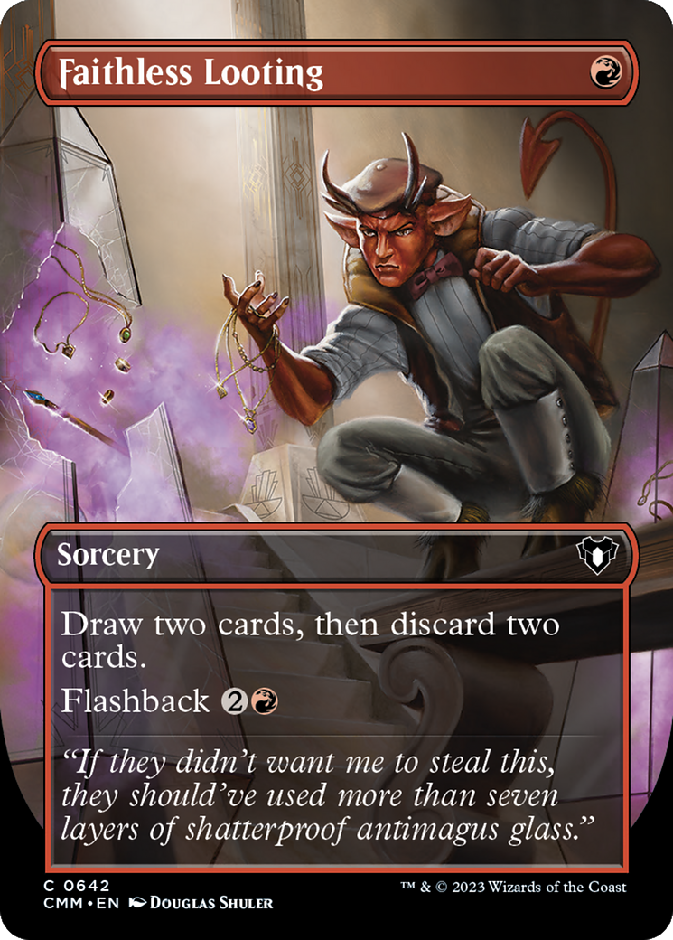Faithless Looting (CMM-642) [Commander Masters] (Borderless) MTG Single Wizards of the Coast