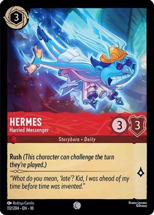 Hermes - Harried Messenger (112/204) [Whispers in the Well] Cold Foil Lorcana Single Disney