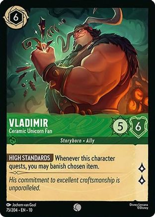 Vladimir - Ceramic Unicorn Fan (75/204) [Whispers in the Well] Cold Foil Lorcana Single Disney