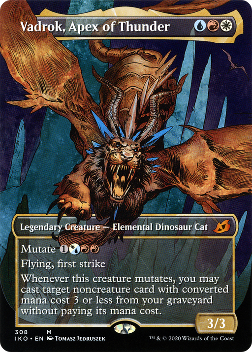 Vadrok, Apex of Thunder (IKO-308) [Ikoria: Lair of Behemoths] (Showcase) (Borderless) MTG Single Wizards of the Coast