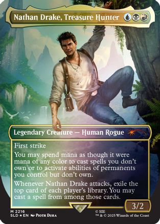 Nathan Drake, Treasure Hunter (Rainbow Foil) (SLD-2216) [Secret Lair Drop Series] Foil MTG Single Secret Lair Drop Series