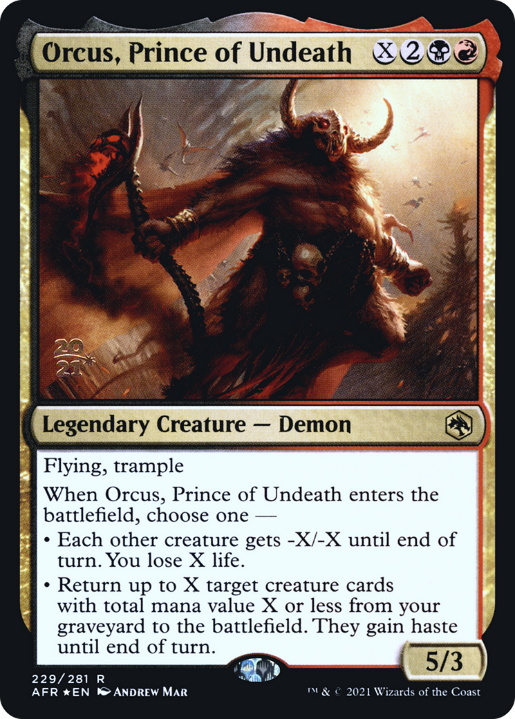 Orcus, Prince of Undeath (PRE-229) [Adventures in the Forgotten Realms Promos] Foil MTG Single Wizards of the Coast