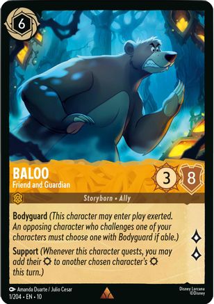 Baloo - Friend and Guardian (1/204) [Whispers in the Well] Cold Foil Lorcana Single Disney