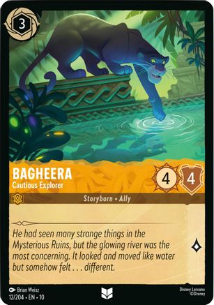 Bagheera - Cautious Explorer (12/204) [Whispers in the Well] Cold Foil Lorcana Single Disney