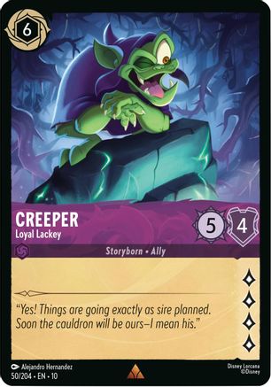 Creeper - Loyal Lackey (50/204) [Whispers in the Well] Cold Foil Lorcana Single Disney