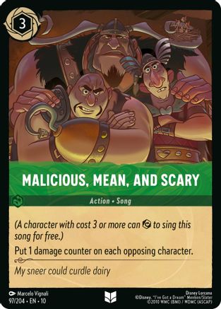 Malicious, Mean, and Scary (97/204) [Whispers in the Well] Lorcana Single Disney