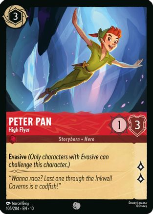 Peter Pan - High Flyer (105/204) [Whispers in the Well] Cold Foil Lorcana Single Disney