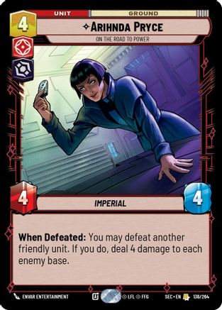 Arihnda Pryce - On the Road to Power (136/264) [Secrets of Power] Star Wars: Unlimited Single Disney