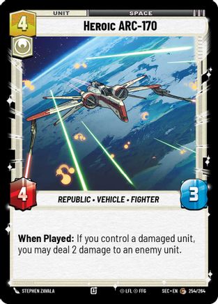 Heroic ARC-170 (254/264) [Secrets of Power] Star Wars: Unlimited Single Disney