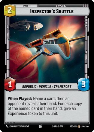 Inspector's Shuttle (260/264) [Secrets of Power] Star Wars: Unlimited Single Disney