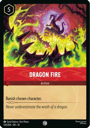Dragon Fire (133/204) [Whispers in the Well] Cold Foil Lorcana Single Disney