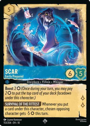 Scar - Eerily Prepared (153/204) [Whispers in the Well] Cold Foil Lorcana Single Disney