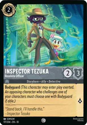 Inspector Tezuka - Resolute Officer (177/204) [Whispers in the Well] Cold Foil Lorcana Single Disney