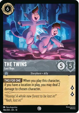 The Twins - Lost Boys (186/204) [Whispers in the Well] Cold Foil Lorcana Single Disney