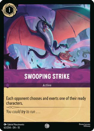 Swooping Strike (63/204) [Whispers in the Well] Cold Foil Lorcana Single Disney