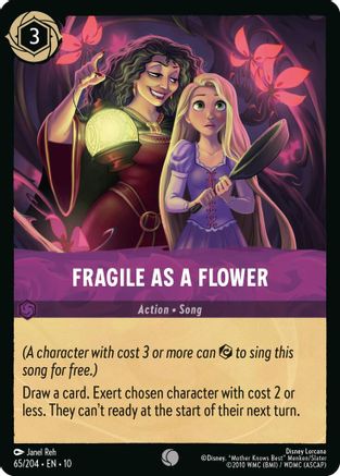 Fragile as a Flower (65/204) [Whispers in the Well] Cold Foil Lorcana Single Disney