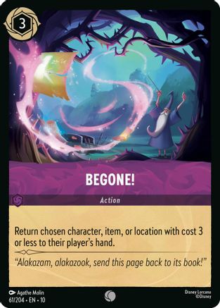 Begone! (61/204) [Whispers in the Well] Cold Foil Lorcana Single Disney