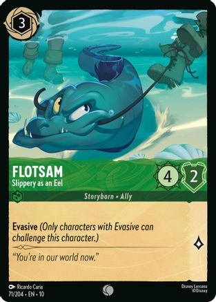 Flotsam - Slippery as an Eel (71/204) [Whispers in the Well] Cold Foil Lorcana Single Disney