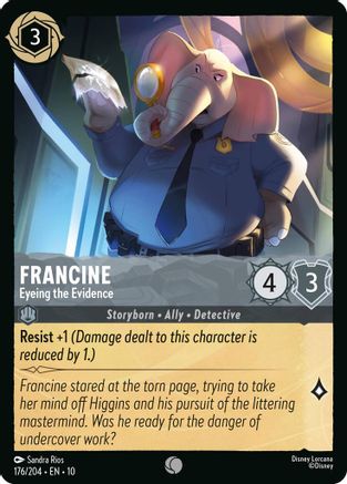 Francine - Eyeing the Evidence (176/204) [Whispers in the Well] Cold Foil Lorcana Single Disney