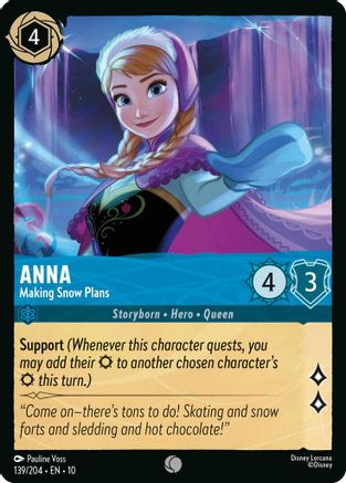 Anna - Making Snow Plans (139/204) [Whispers in the Well] Cold Foil Lorcana Single Disney