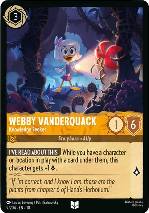 Webby Vanderquack - Knowledge Seeker (9/204) [Whispers in the Well] Cold Foil Lorcana Single Disney