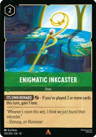 Enigmatic Inkcaster (100/204) [Whispers in the Well] Lorcana Single Disney
