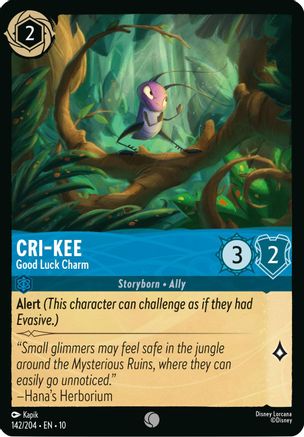 Cri-Kee - Good Luck Charm (142/204) [Whispers in the Well] Lorcana Single Disney