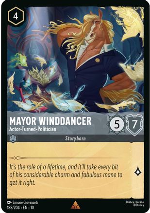Mayor Winddancer - Actor-Turned-Politician (188/204) [Whispers in the Well] Cold Foil Lorcana Single Disney