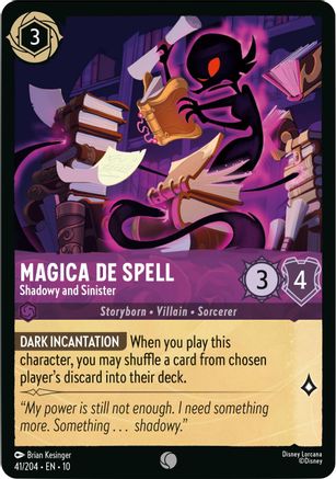 Magica De Spell - Shadowy and Sinister (41/204) [Whispers in the Well] Lorcana Single Disney