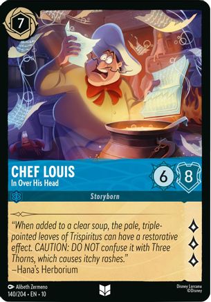 Chef Louis - In Over His Head (140/204) [Whispers in the Well] Cold Foil Lorcana Single Disney