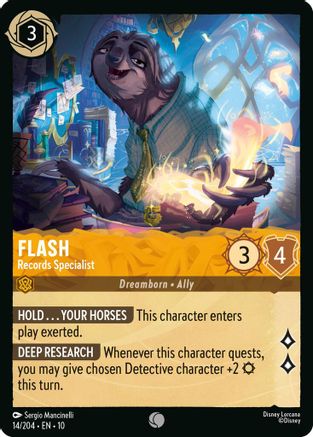 Flash - Records Specialist (14/204) [Whispers in the Well] Cold Foil Lorcana Single Disney