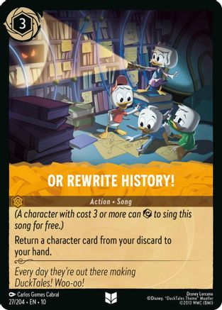 Or Rewrite History! (27/204) [Whispers in the Well] Cold Foil Lorcana Single Disney
