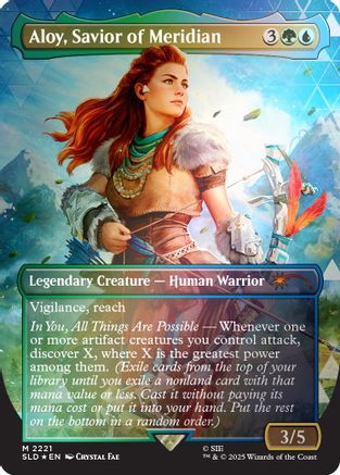 Aloy, Savior of Meridian (Rainbow Foil) (SLD-2221) [Secret Lair] Drop Series Foil MTG Single Wizards of the Coast