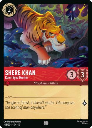 Shere Khan - Keen-Eyed Hunter (108/204) [Whispers in the Well] Cold Foil Lorcana Single Disney