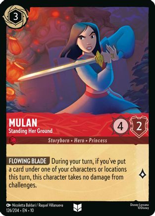 Mulan - Standing Her Ground (126/204) [Whispers in the Well] Cold Foil Lorcana Single Disney