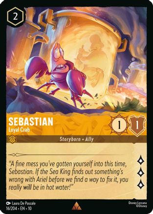 Sebastian - Loyal Crab (16/204) [Whispers in the Well] Cold Foil Lorcana Single Disney