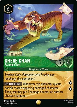 Shere Khan - Fearsome Tiger (88/204) [Whispers in the Well] Lorcana Single Disney