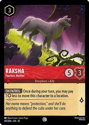 Raksha - Fearless Mother (107/204) [Whispers in the Well] Cold Foil Lorcana Single Disney