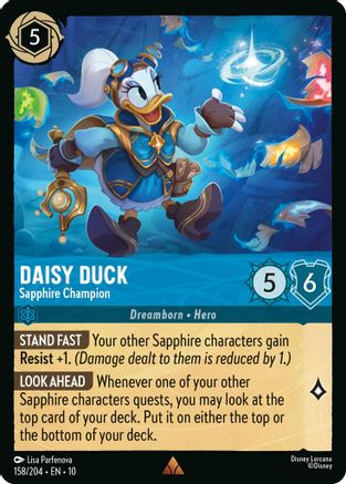 Daisy Duck - Sapphire Champion (158/204) [Whispers in the Well] Cold Foil Lorcana Single Disney