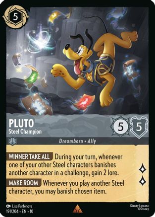 Pluto - Steel Champion (191/204) [Whispers in the Well] Cold Foil Lorcana Single Disney