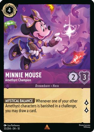 Minnie Mouse - Amethyst Champion (35/204) [Whispers in the Well] Cold Foil Lorcana Single Disney