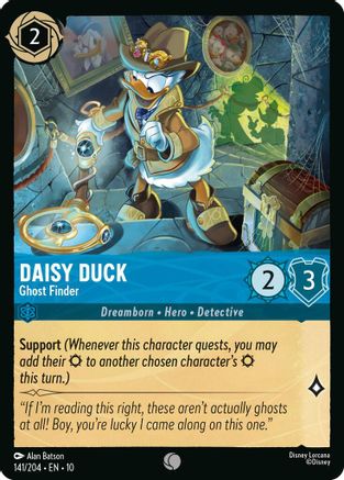 Daisy Duck - Ghost Finder (141/204) [Whispers in the Well] Cold Foil Lorcana Single Disney