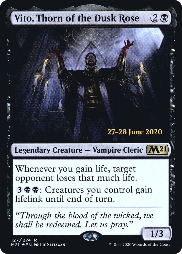 Vito, Thorn of the Dusk Rose (PRE-127) [Core Set 2021 Promos] Foil MTG Single Wizards of the Coast