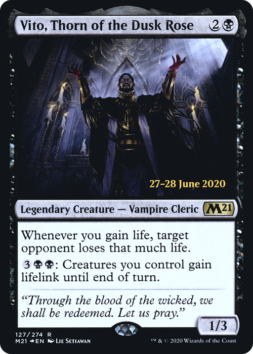 Vito, Thorn of the Dusk Rose (PRE-127) [Core Set 2021 Promos] Foil MTG Single Wizards of the Coast