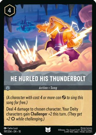 He Hurled His Thunderbolt (197/204) [Whispers in the Well] Lorcana Single Disney