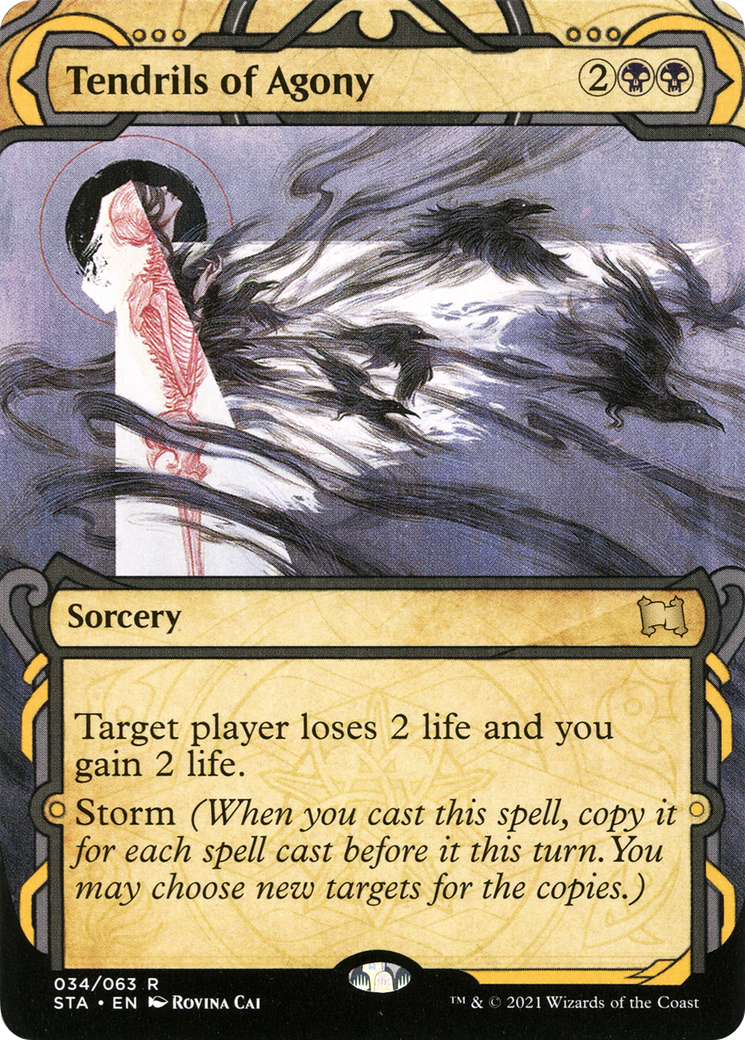 Tendrils of Agony (STA-034) [Strixhaven Mystical Archive] (Showcase) (Borderless) Foil MTG Single Wizards of the Coast