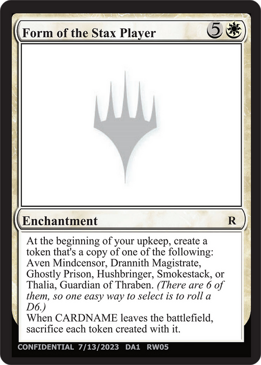 Form of the Stax Player (UNK-RW05B) [Misc] Unknown Event MTG Single Wizards of the Coast